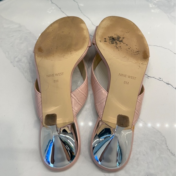 Nine West, Pink ,Mock Croc, Sandal, size 8 - Picture 5 of 8
